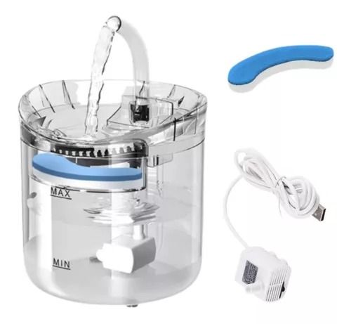 FUENTE BEBEDERO GATO Y PERRO TRANSPARENTE